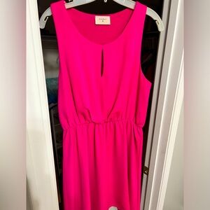 EVERLY Bright Pink Crepe Mini Dress. Size Large.